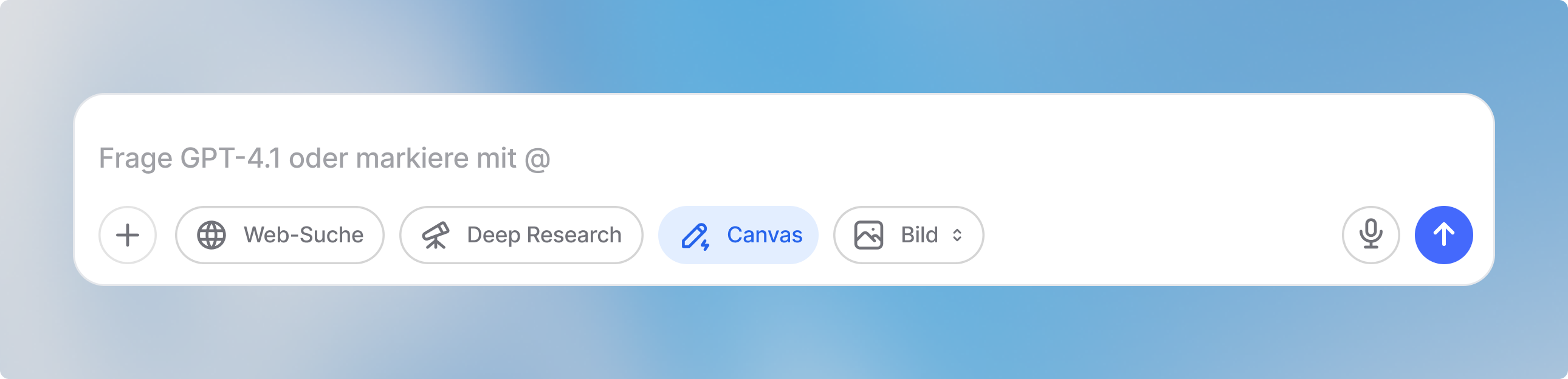 Image shows how the input bar looks when canvas is selected