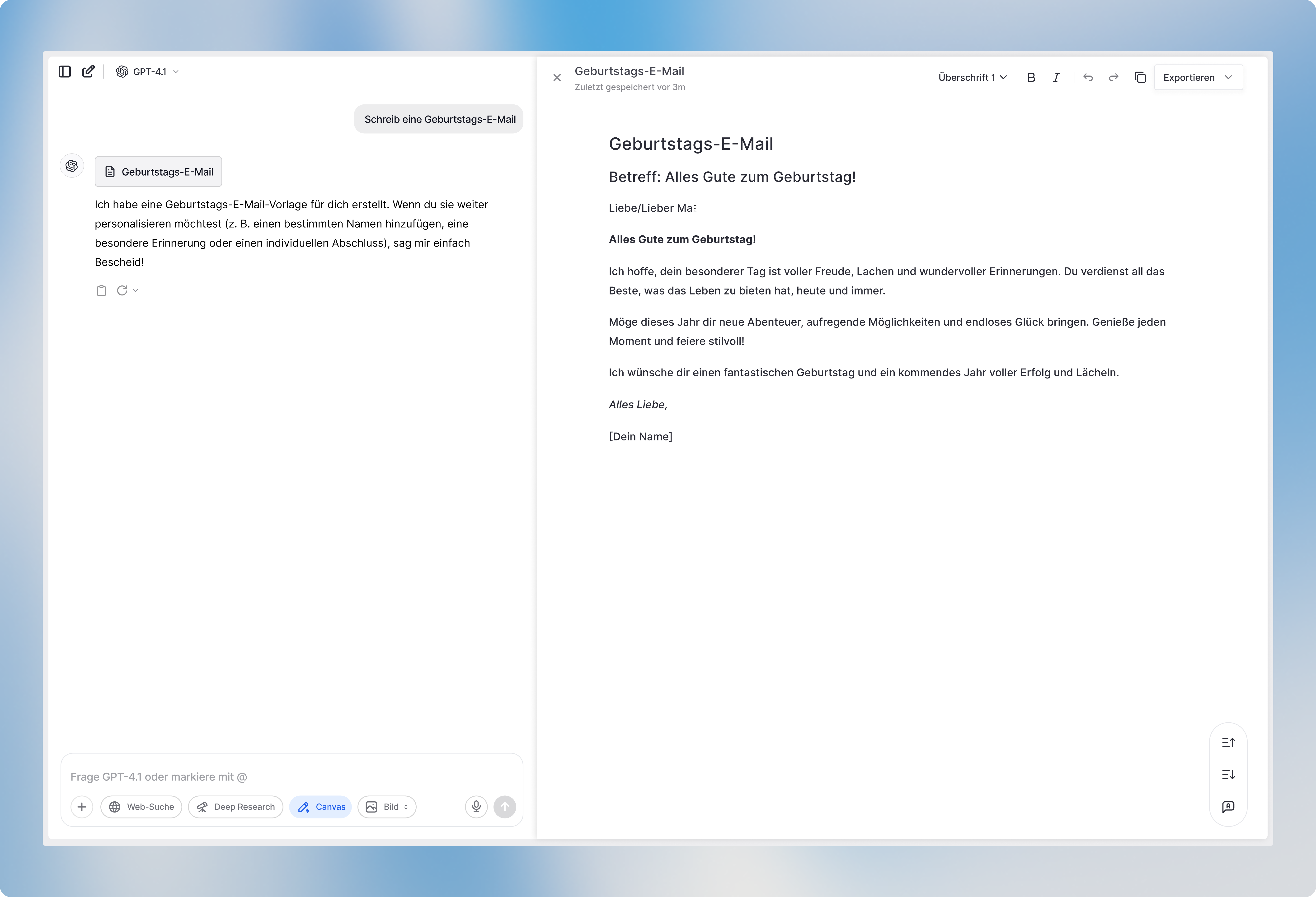 Image shows in-line editing in Canvas