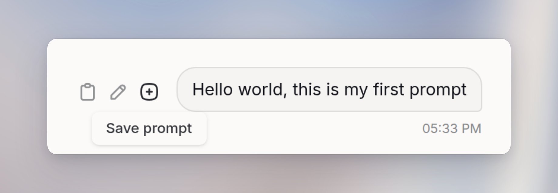 Prompt actions with the Save prompt action selected