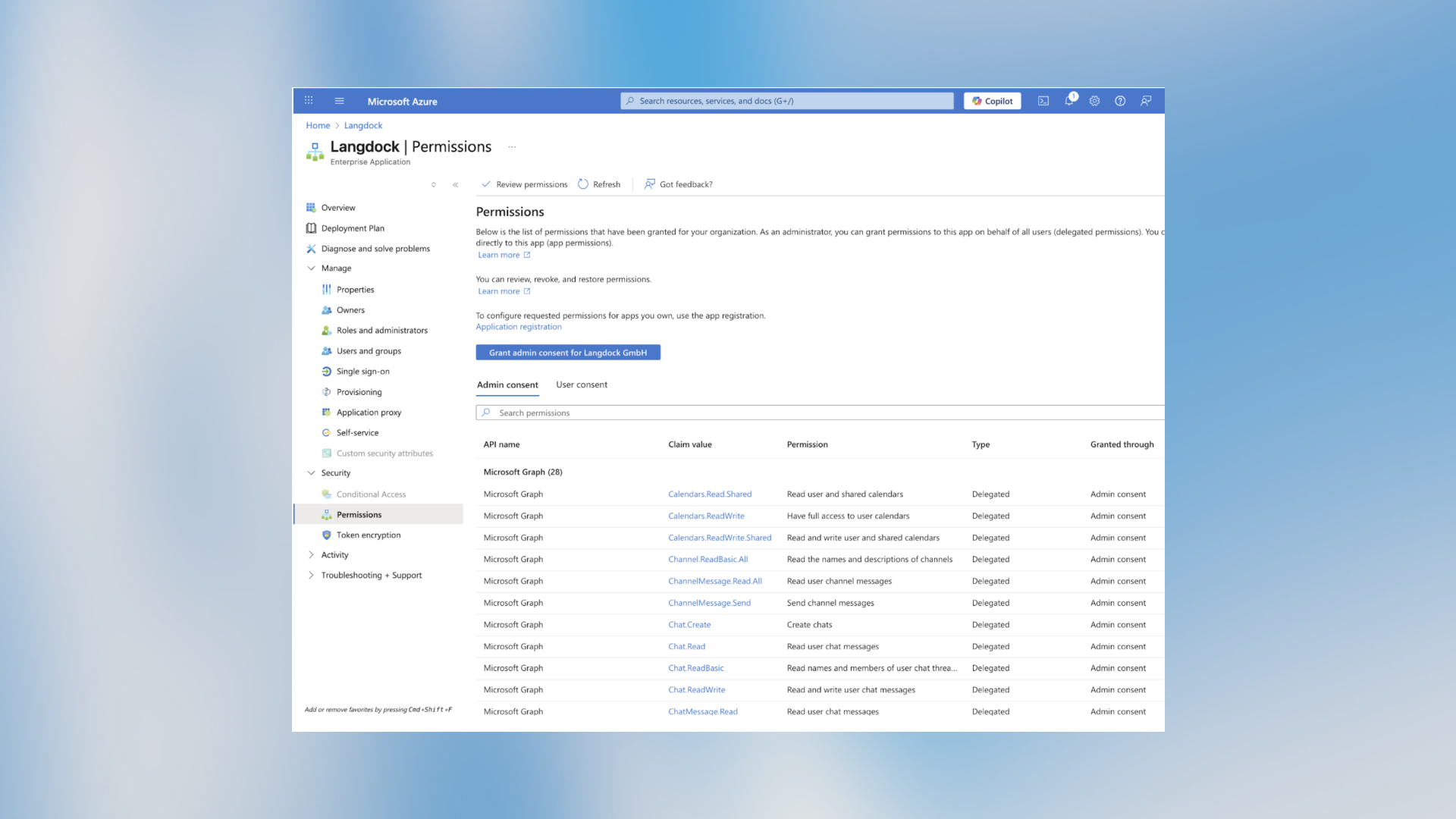 Delegated permissions in Microsoft Entra