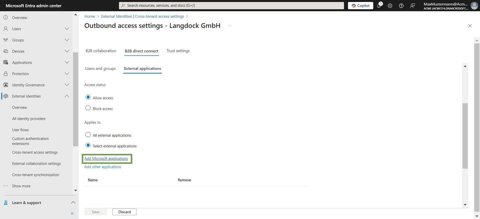 Click Add Microsoft applications