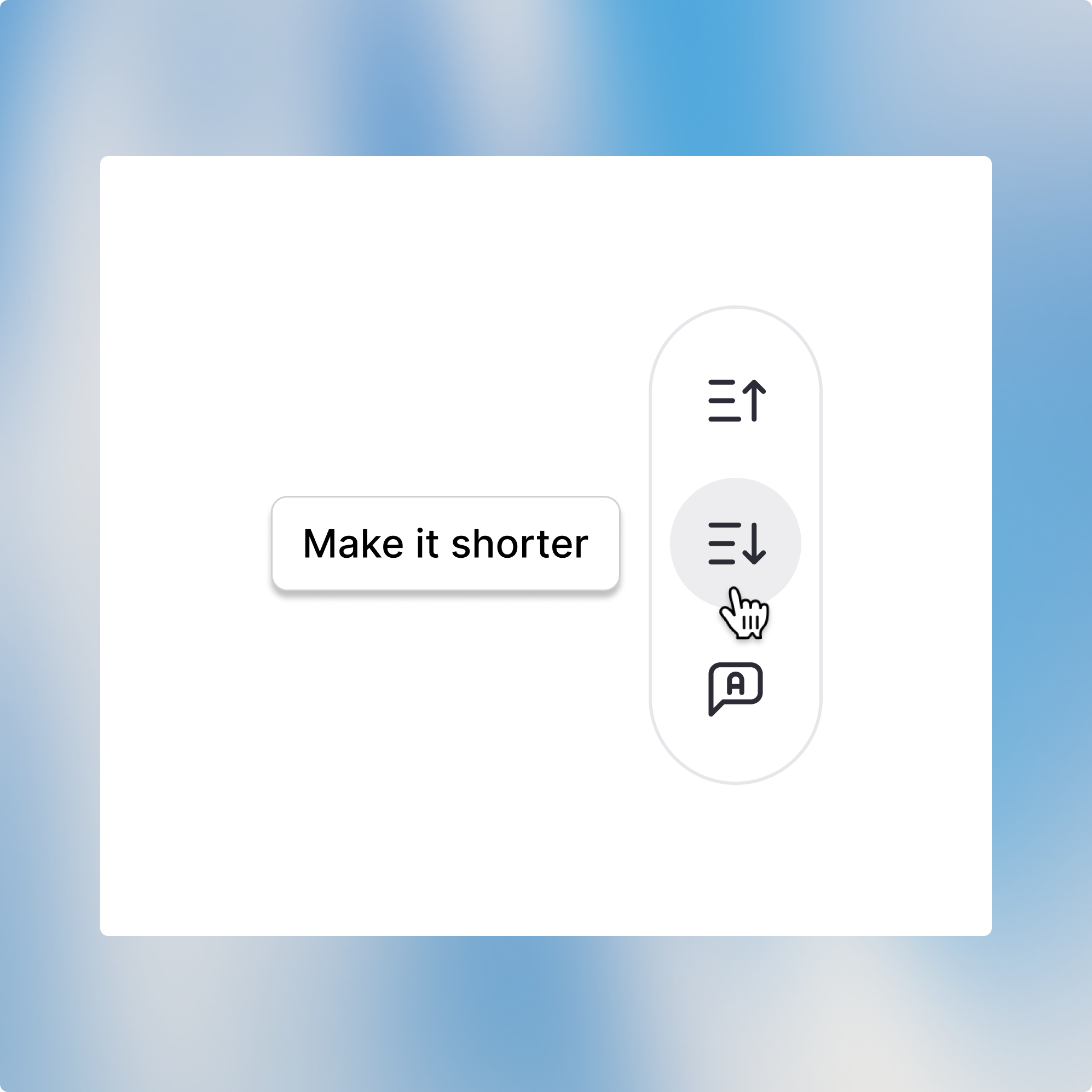 Button to ask the Model to make the text shorter