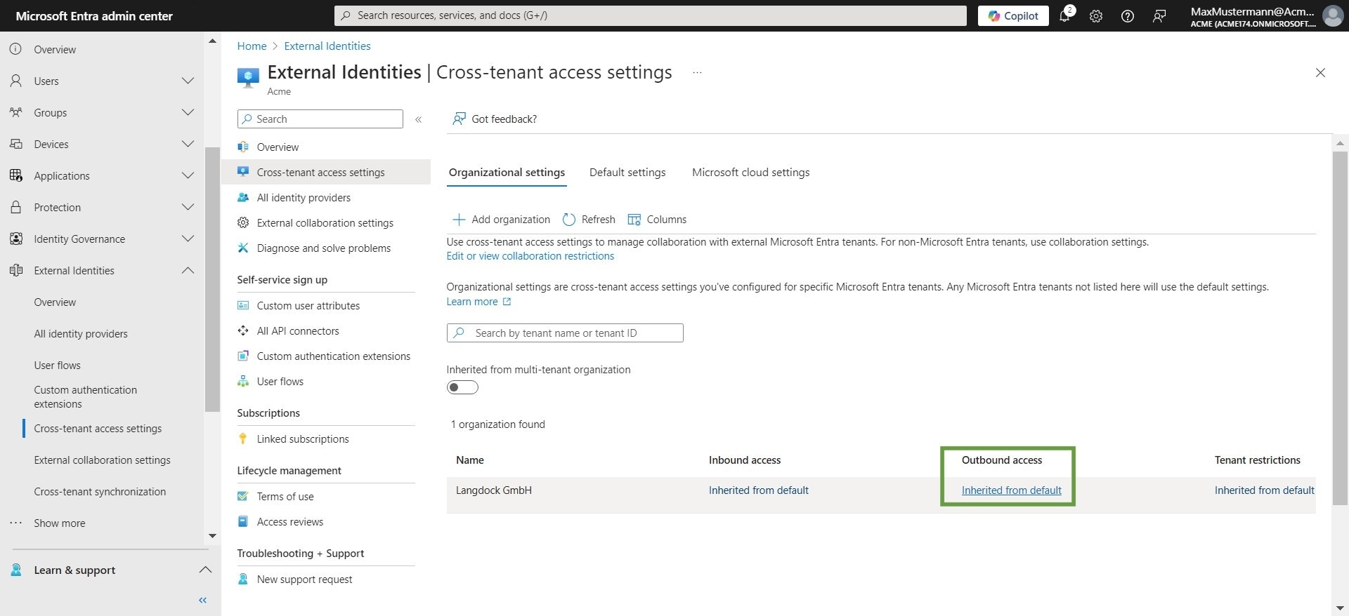 Inherited from default