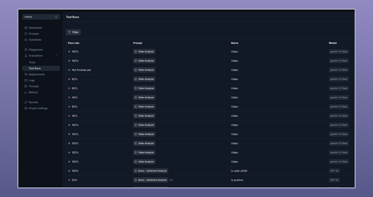 Tests Overview - Langtail Docs