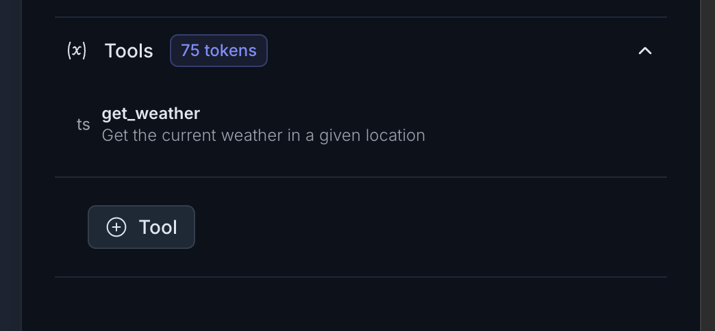 Screenshot of Variables in Langtail playground
