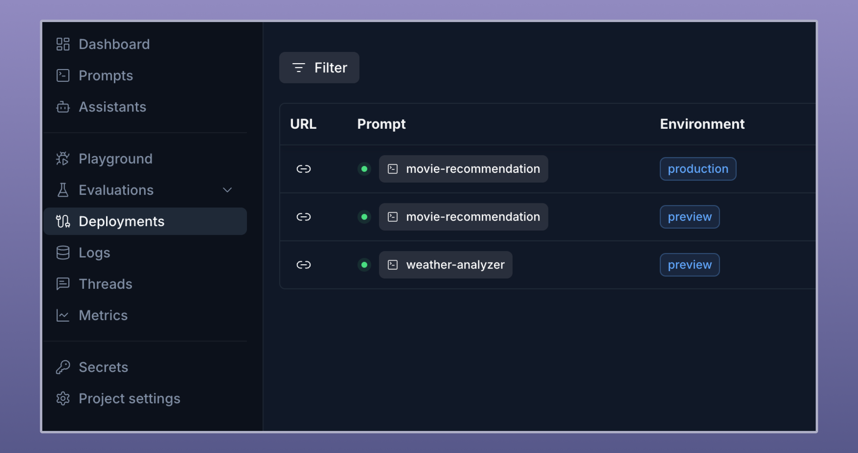 Deployments Overview - Langtail Docs