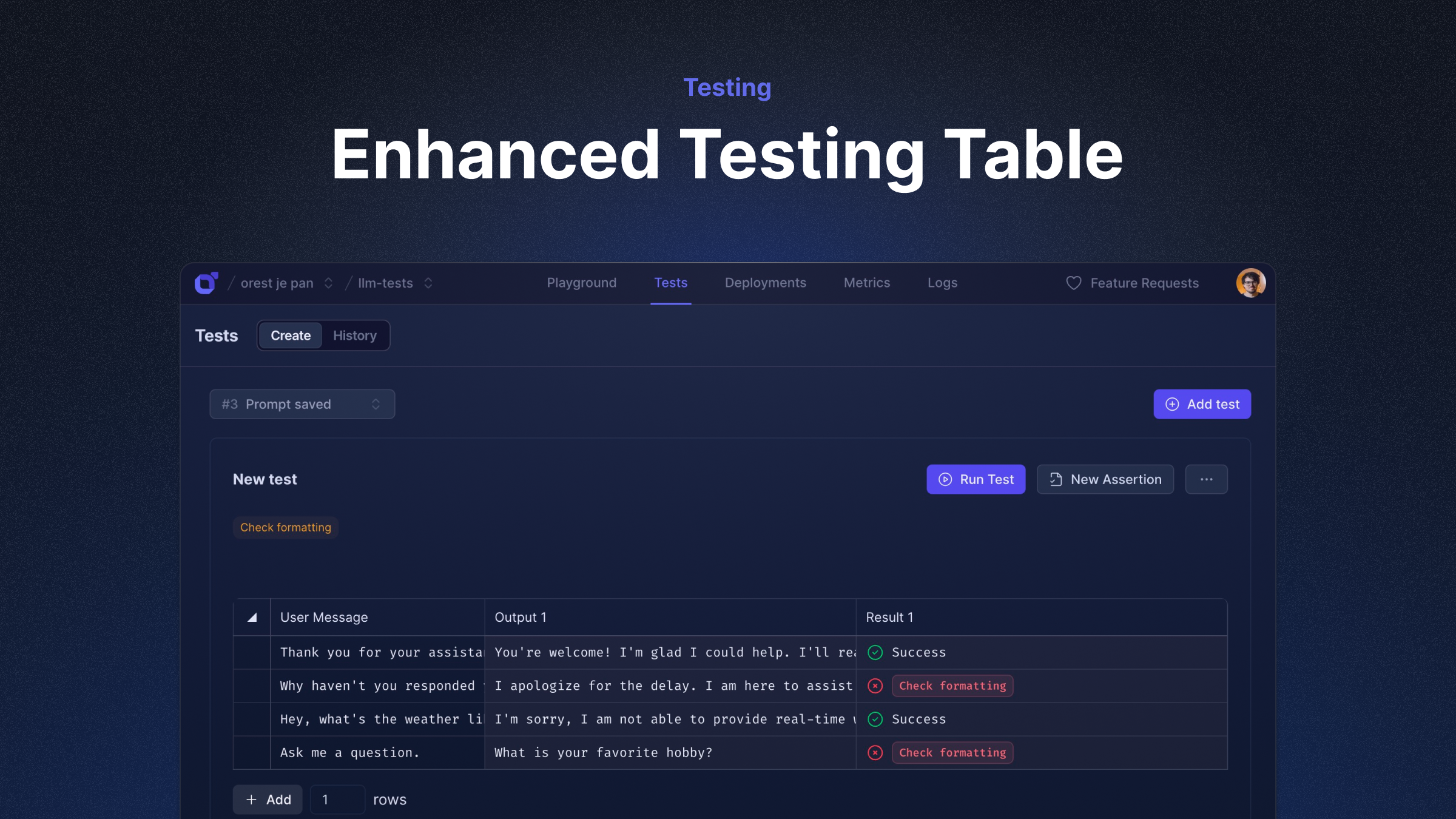 enhanced testing
