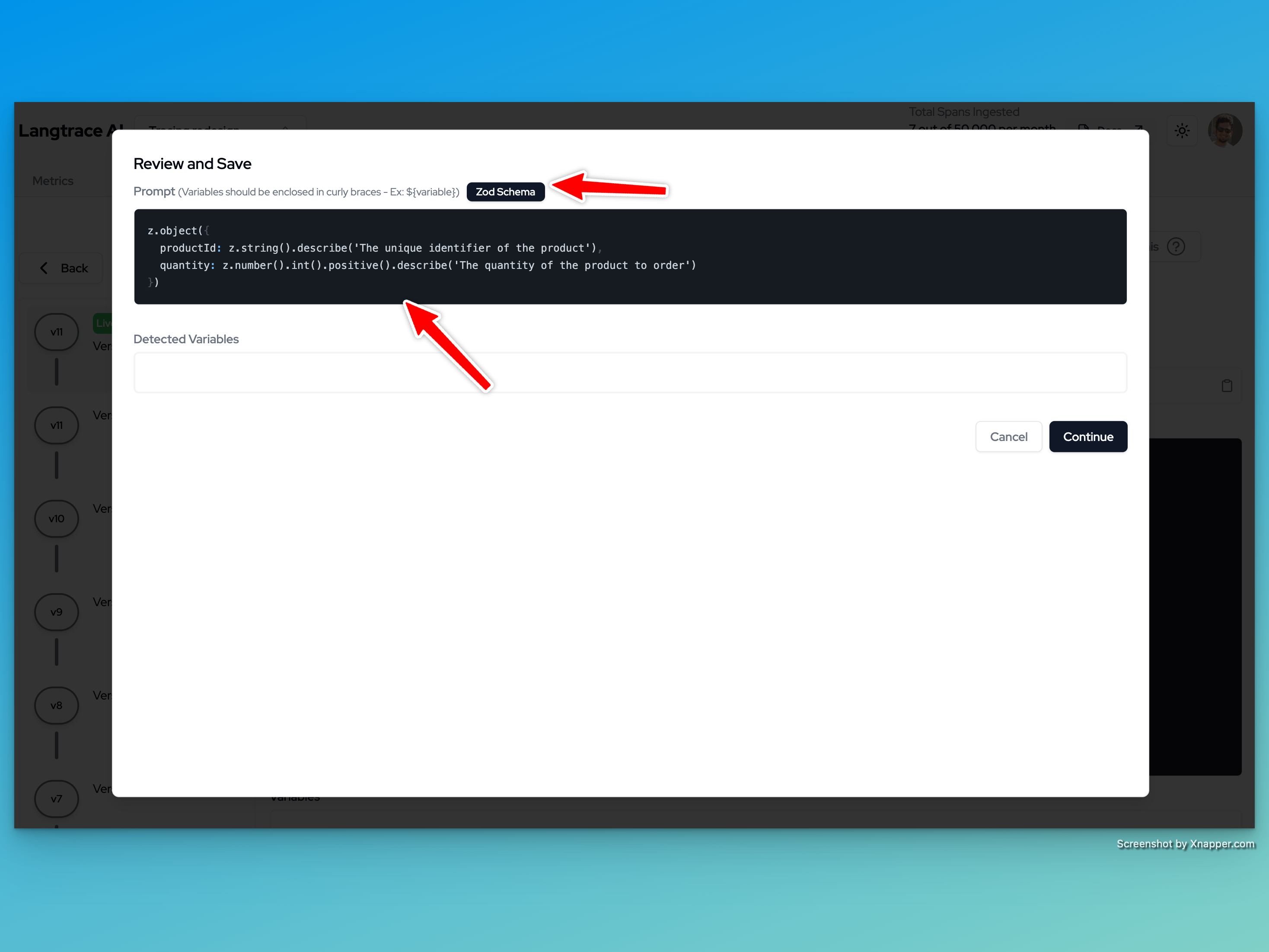 Manage Zod Schema for Tool Calling - Langtrace AI Docs