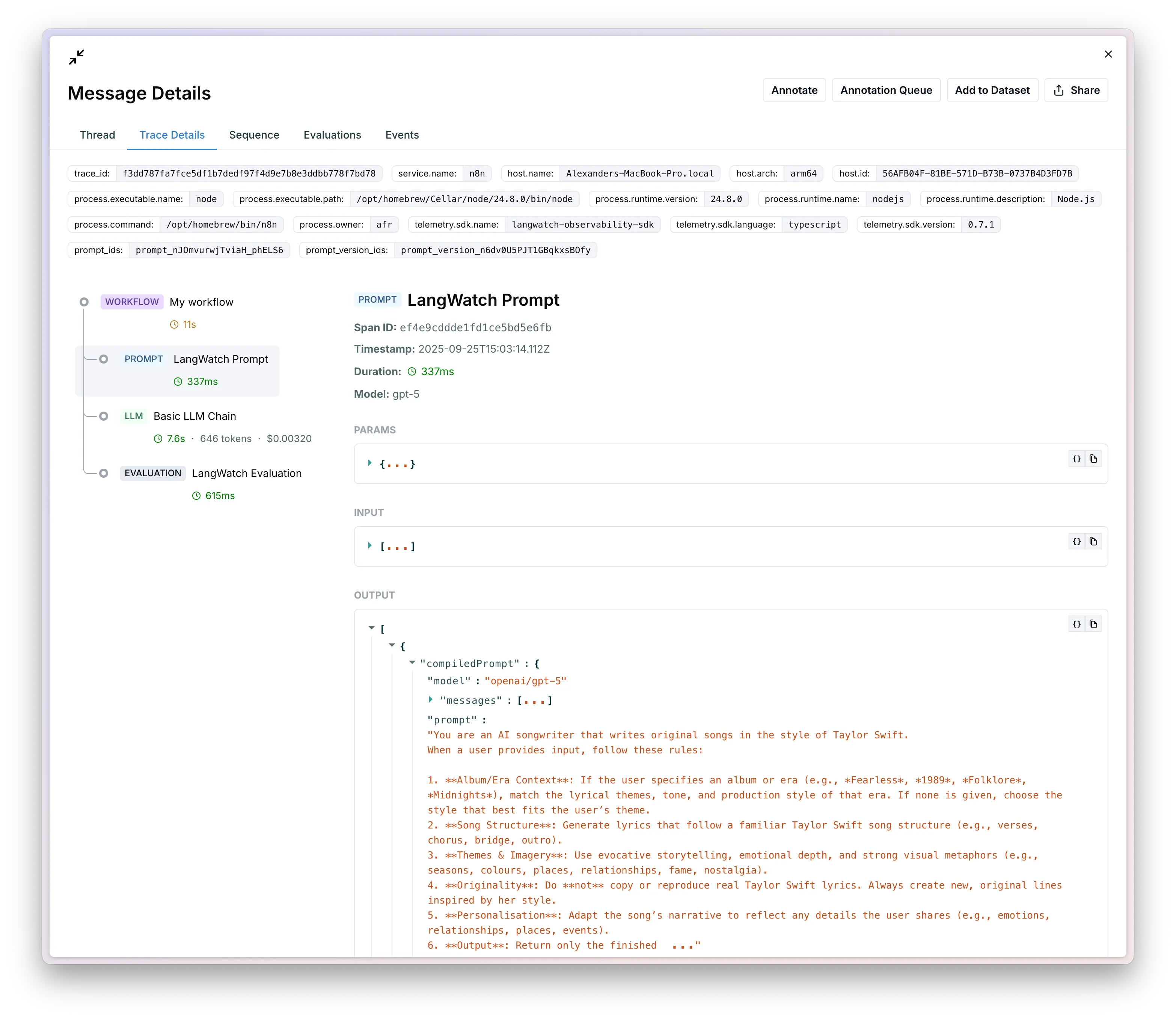 n8n observability setup showing workflow instrumentation