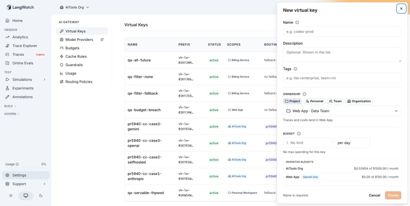 New virtual key drawer