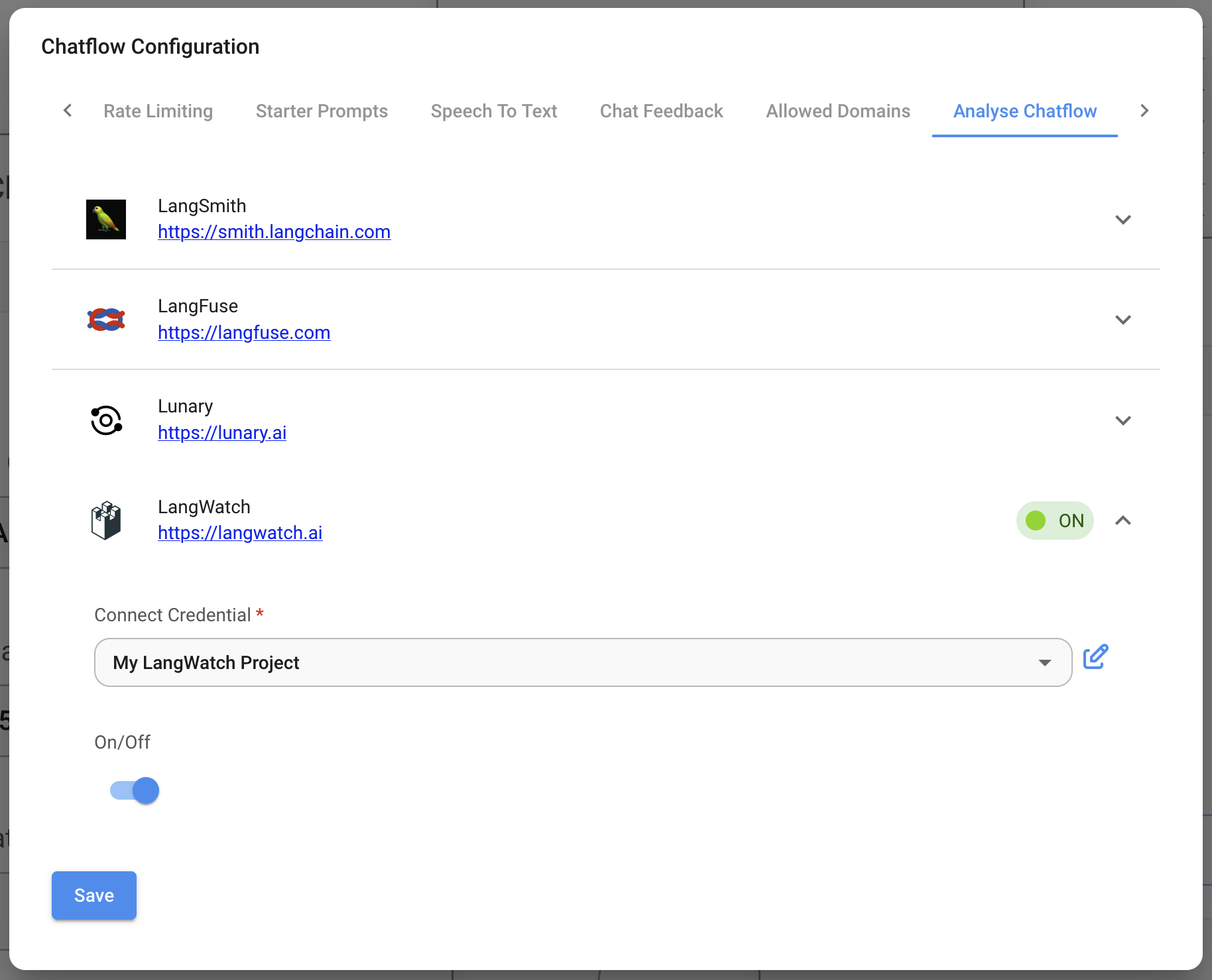 Flowise add integration
