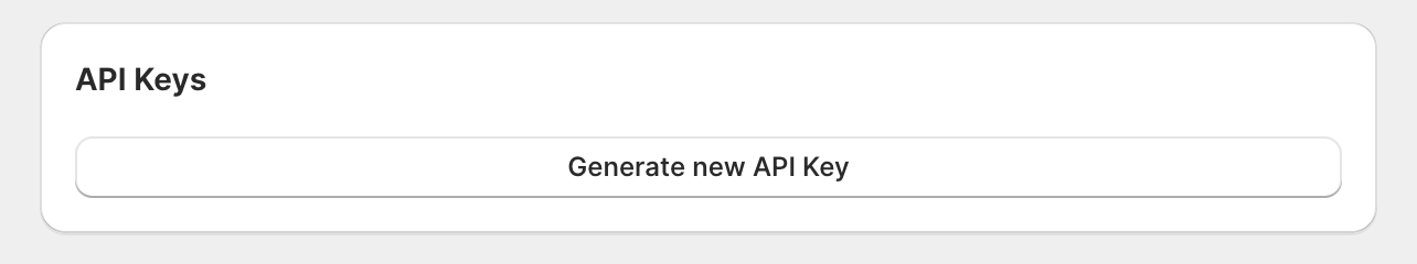 Generating an API key