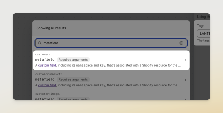 Selecting the Loyalty Tier metafield