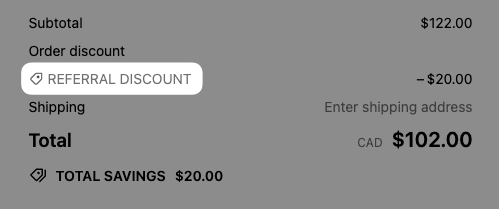 Image showing the Cart discount message setting