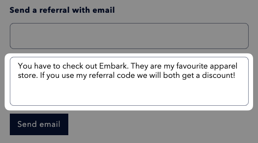 Image showing the Default share content setting
