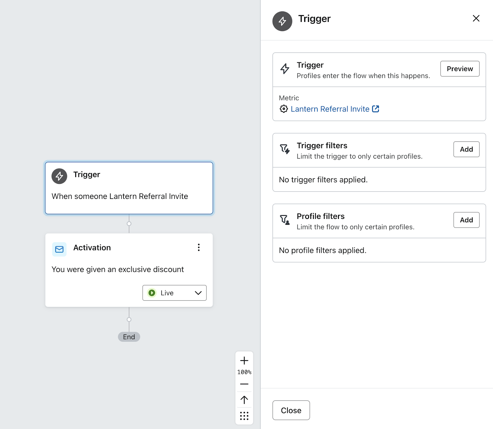 Image showing the Klaviyo trigger