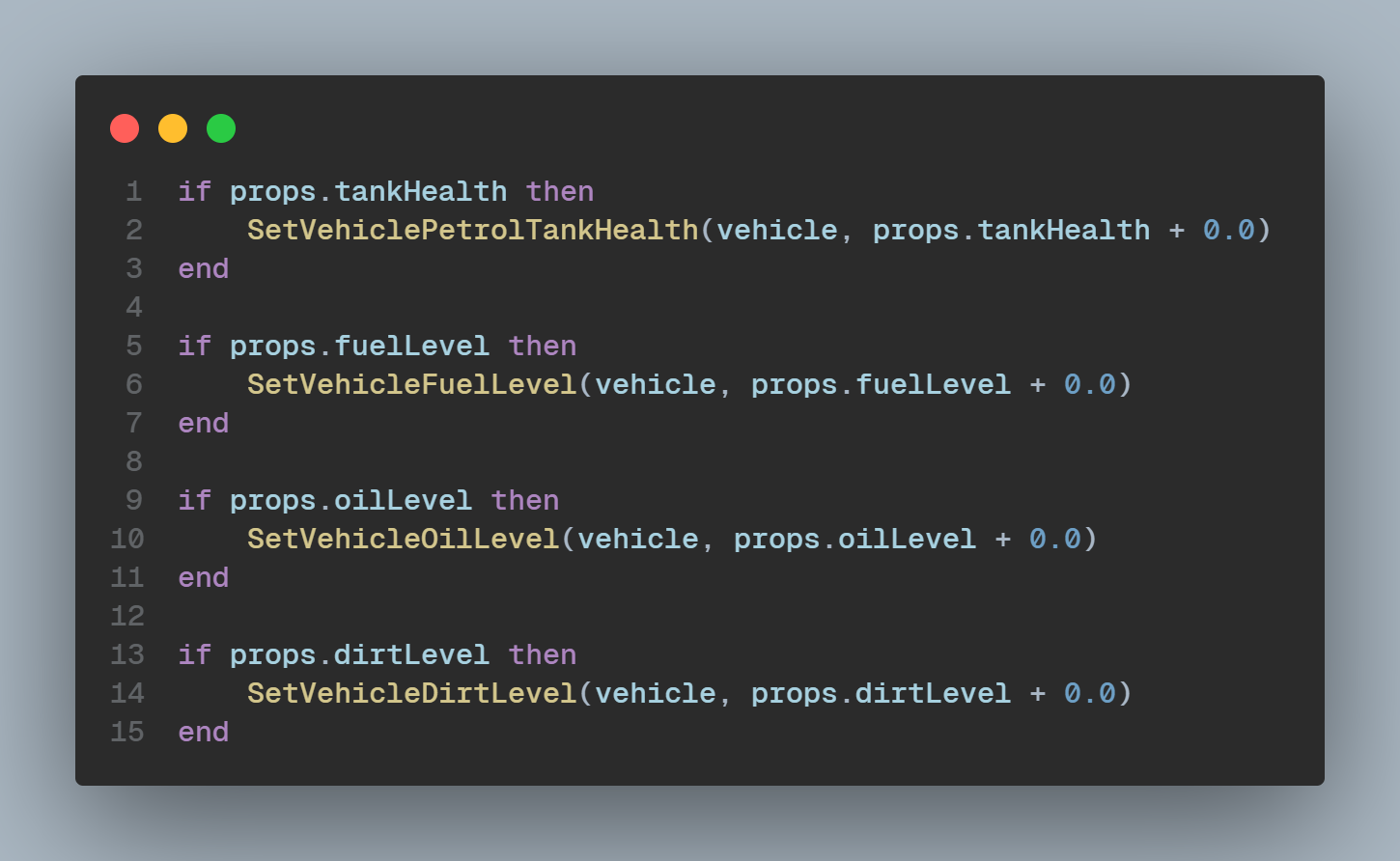 Vehicle Properties - LT Docs