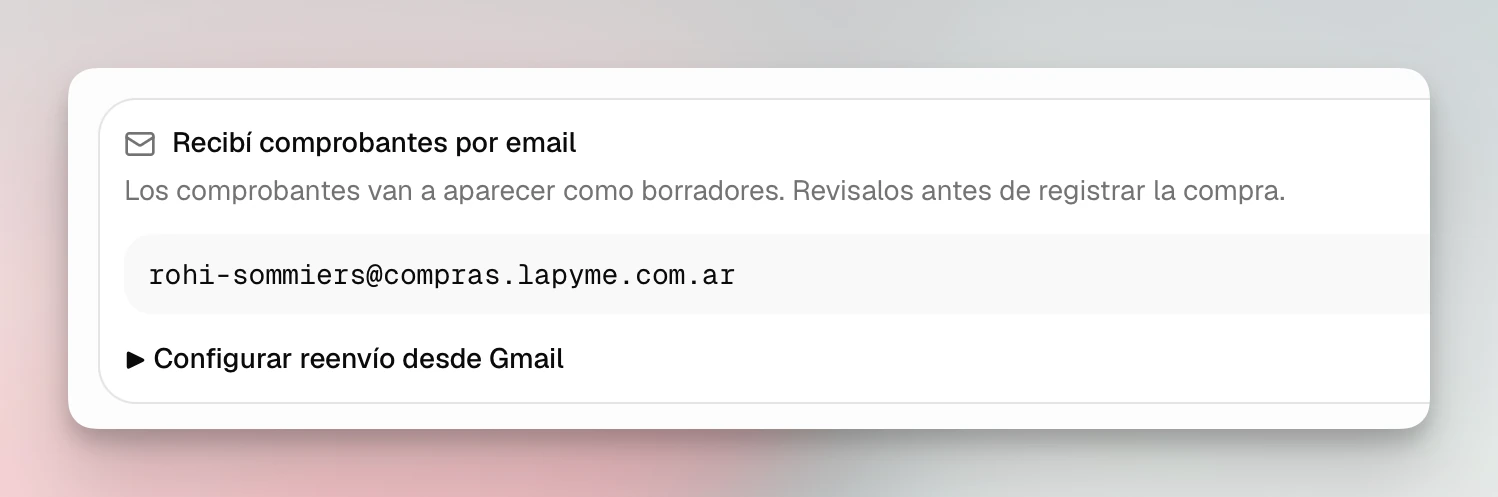 Configuración de la dirección de compras y del reenvío automático desde Gmail