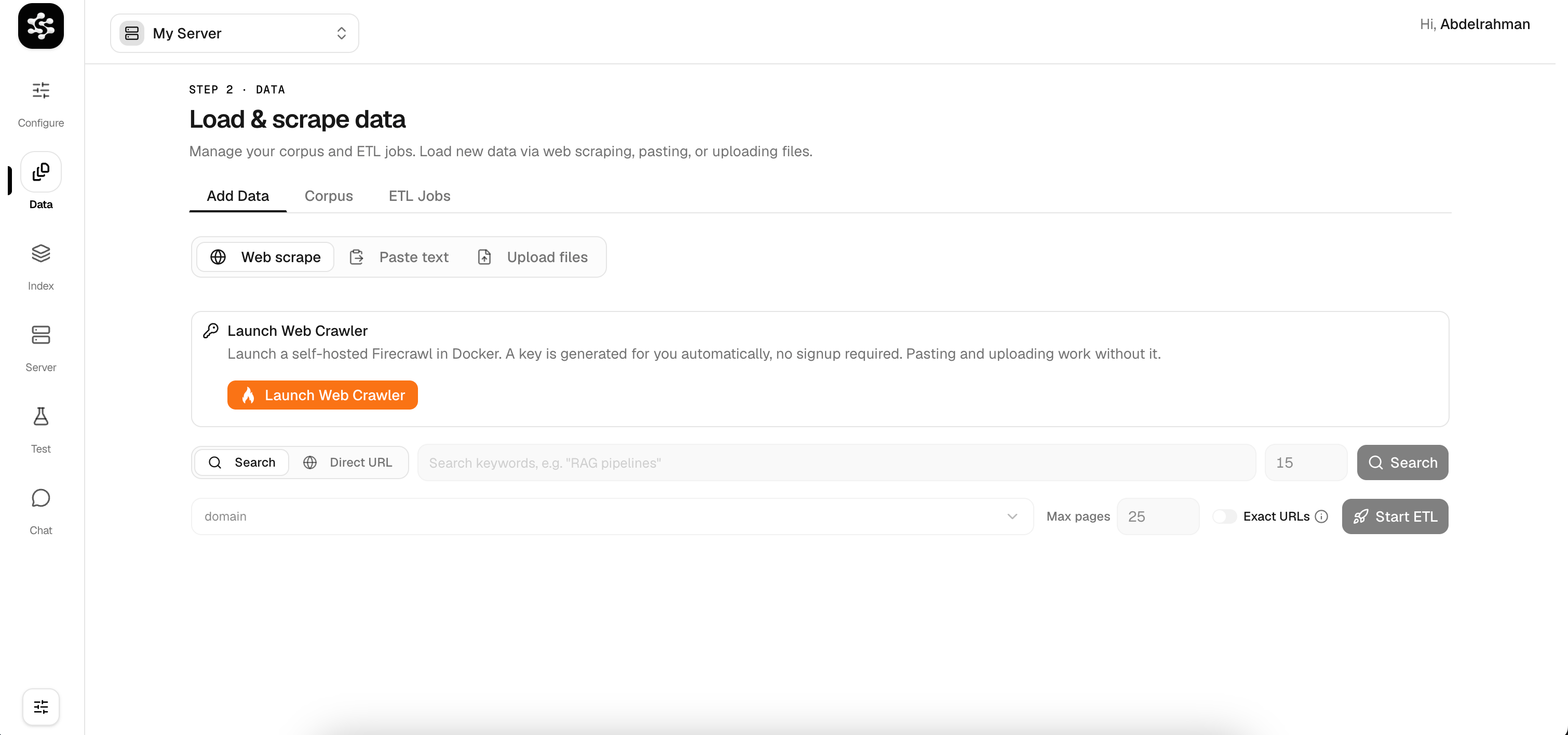 Add data interface