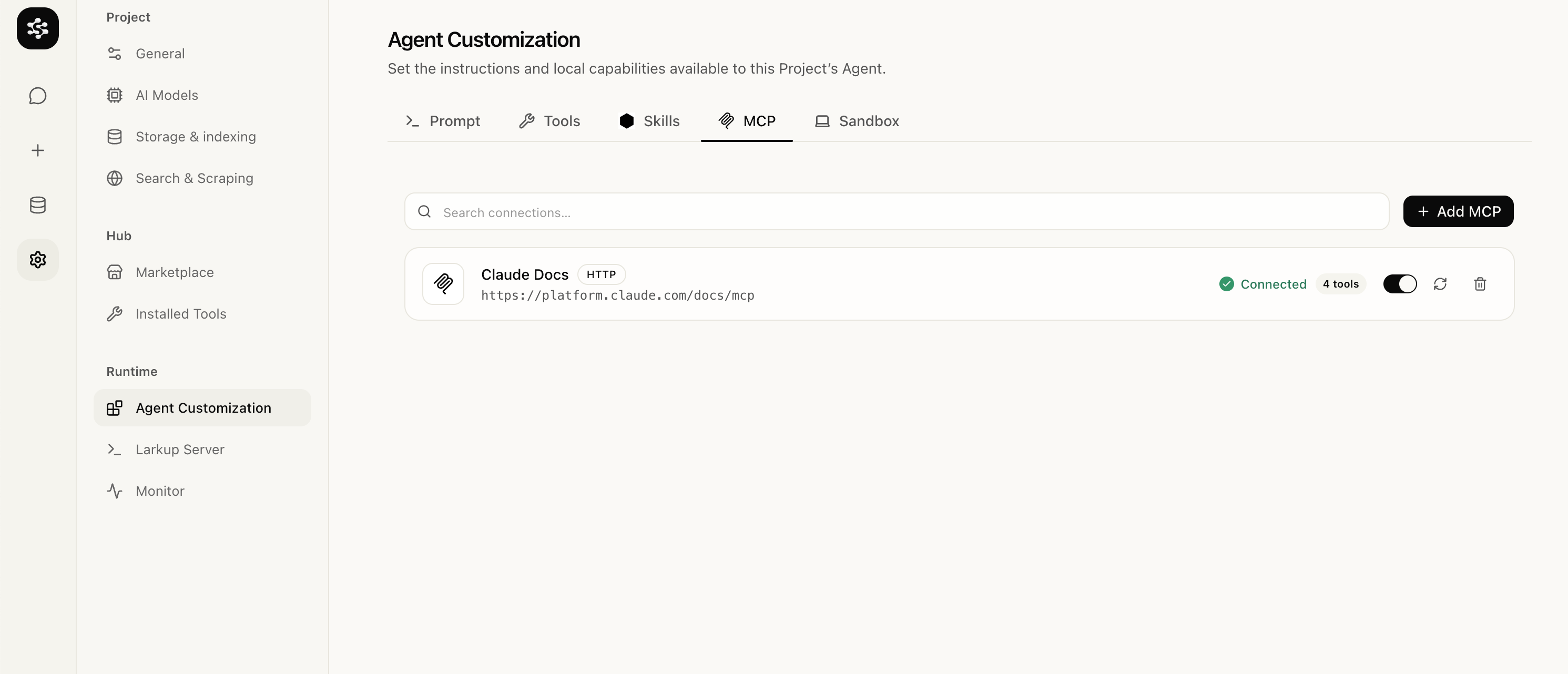 MCP connections list