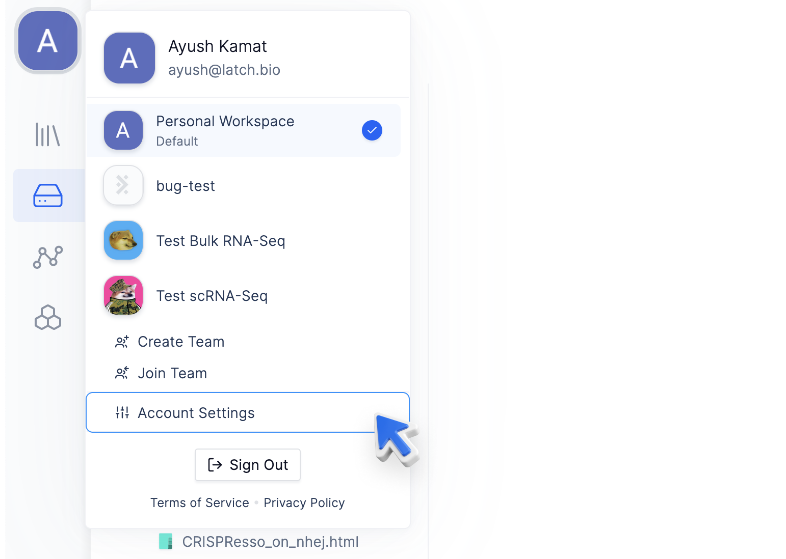 How to get to Account Settings