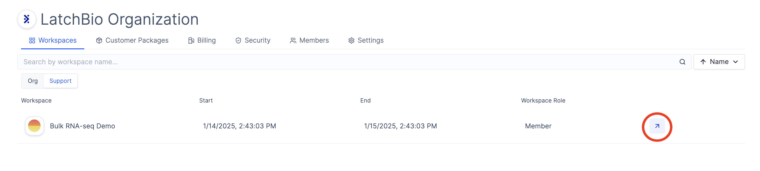 Access support workspaces