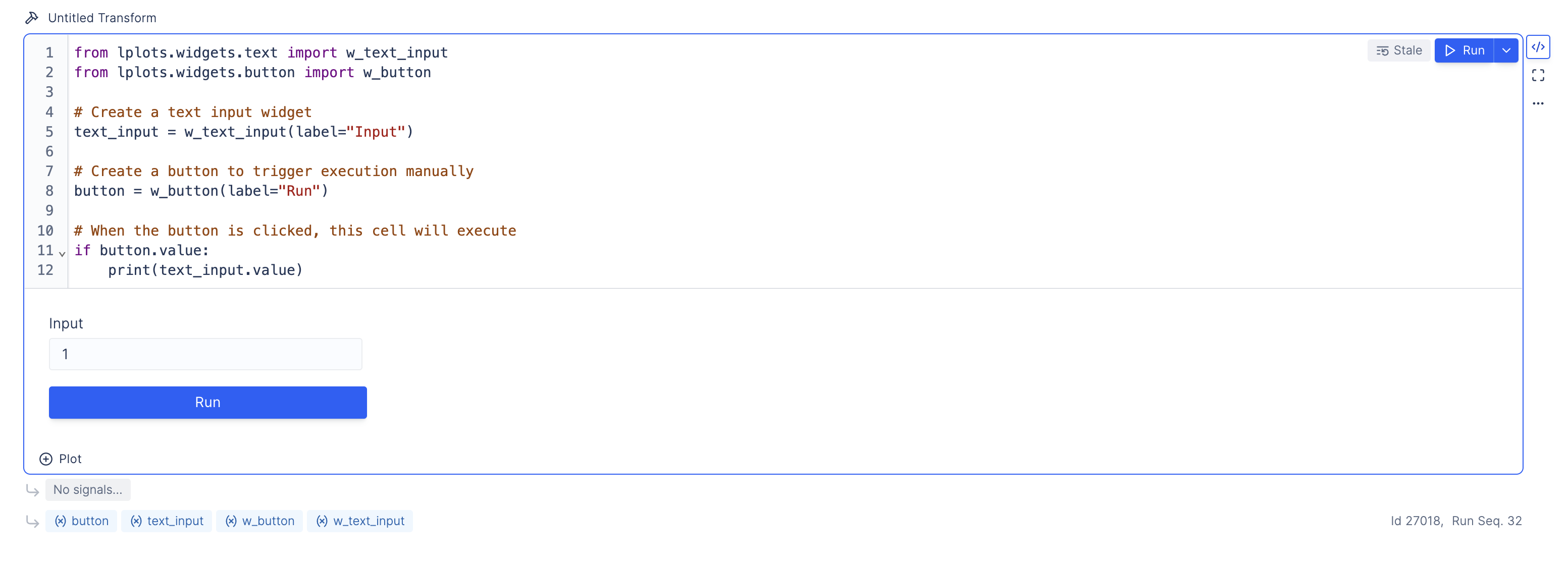 button widget