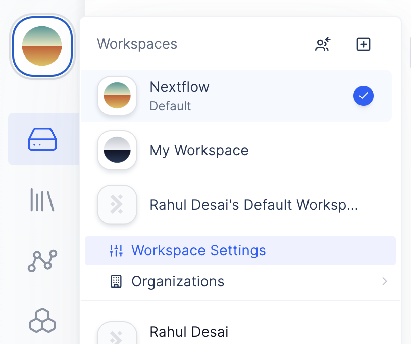 How to get to Workspace Settings