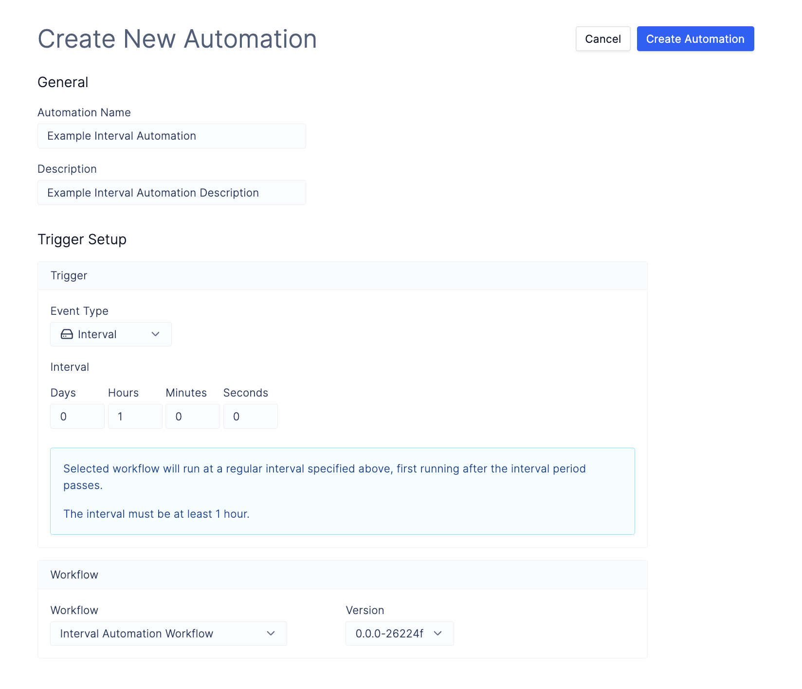 Create Interval Automation Example