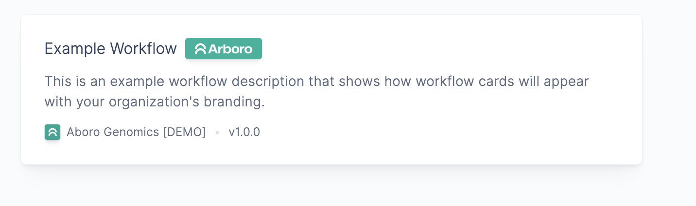 Workflow card example