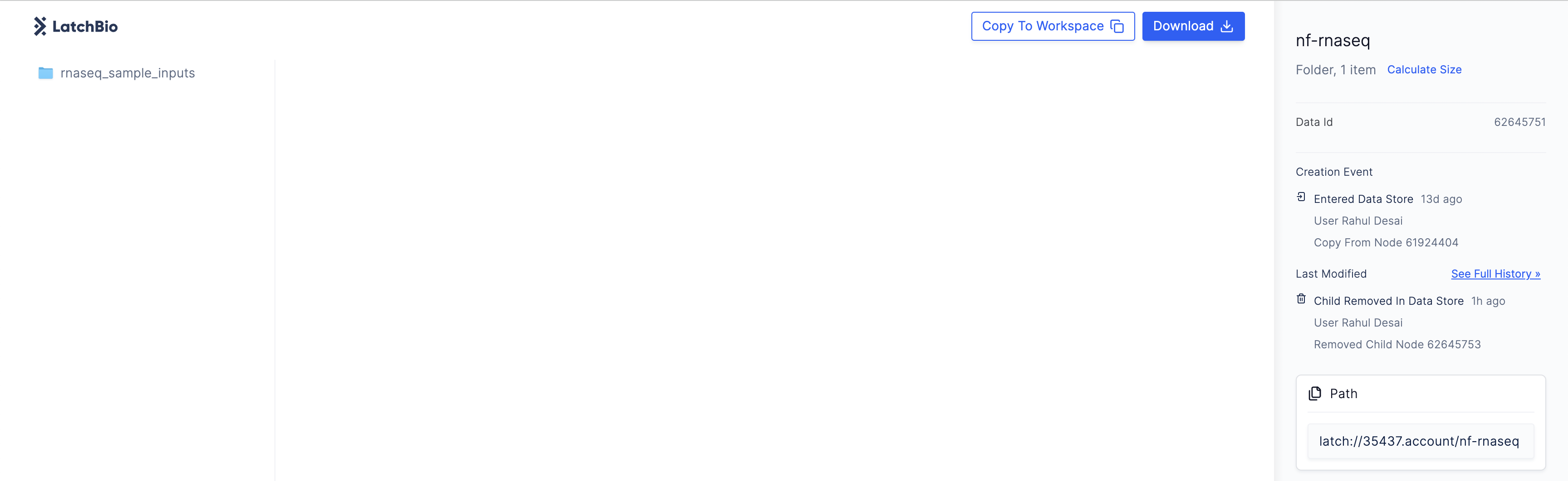 Copy to Workspace