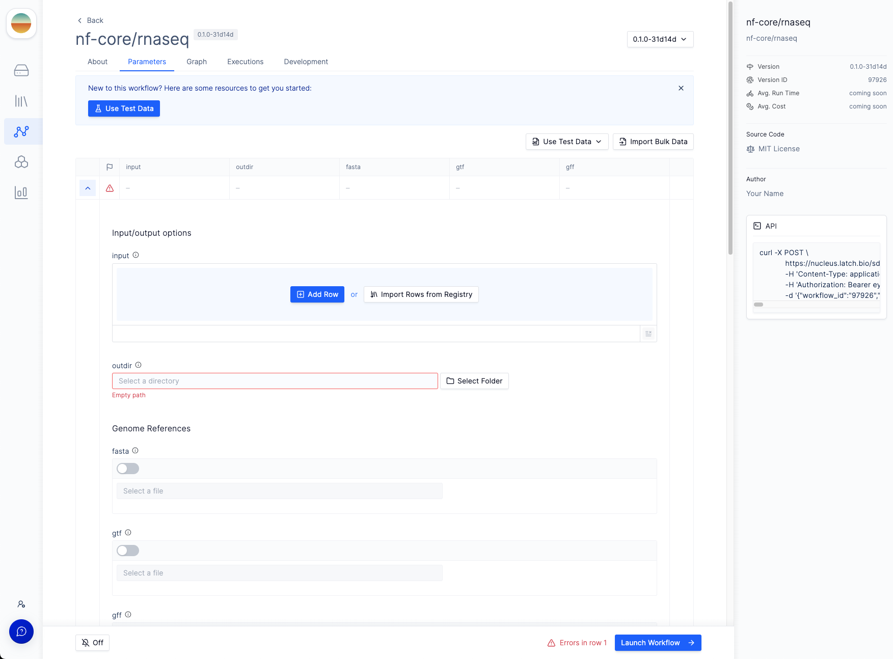 Nextflow Workflow GUI