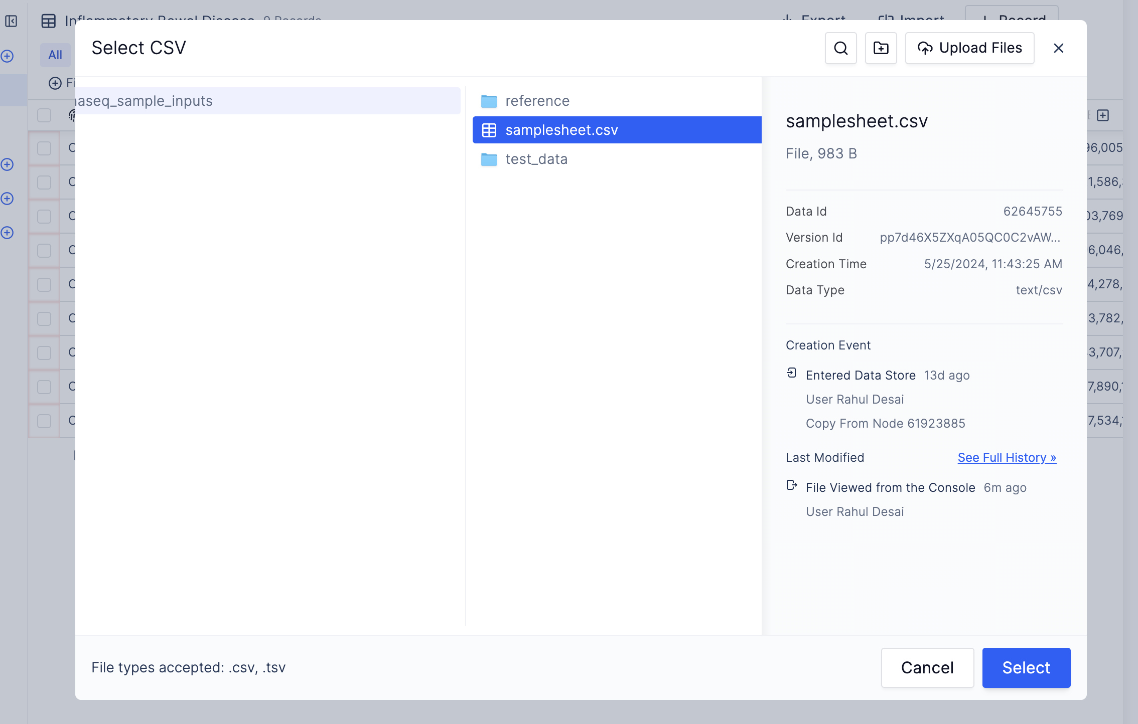 Import CSV