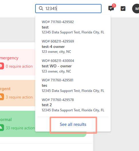 Quick Search Box for Work Orders - Latchel