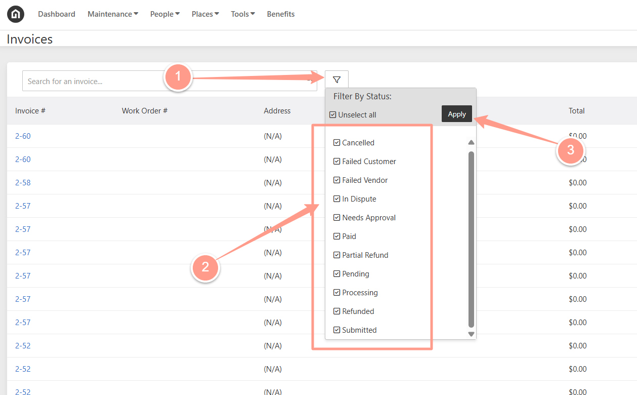 Invoice New Statuses Pn