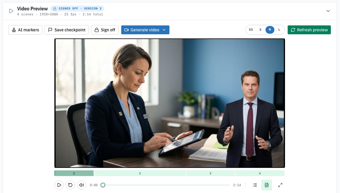 A video story open in the editor