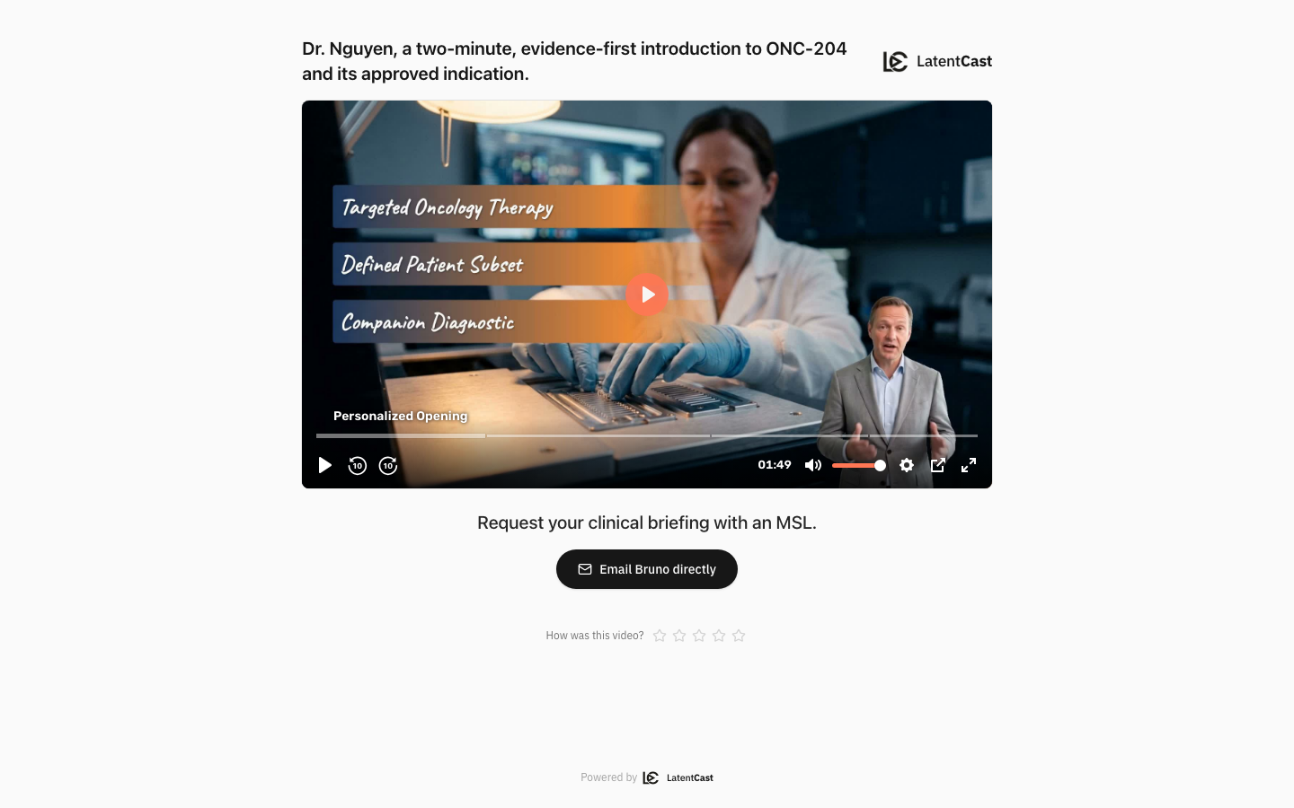 A recipient viewing page
