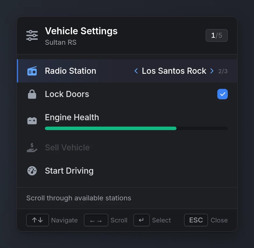 List Menu Preview