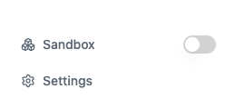 Sandbox button in the Latitude sidebar