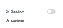 Sandbox button in the Latitude sidebar