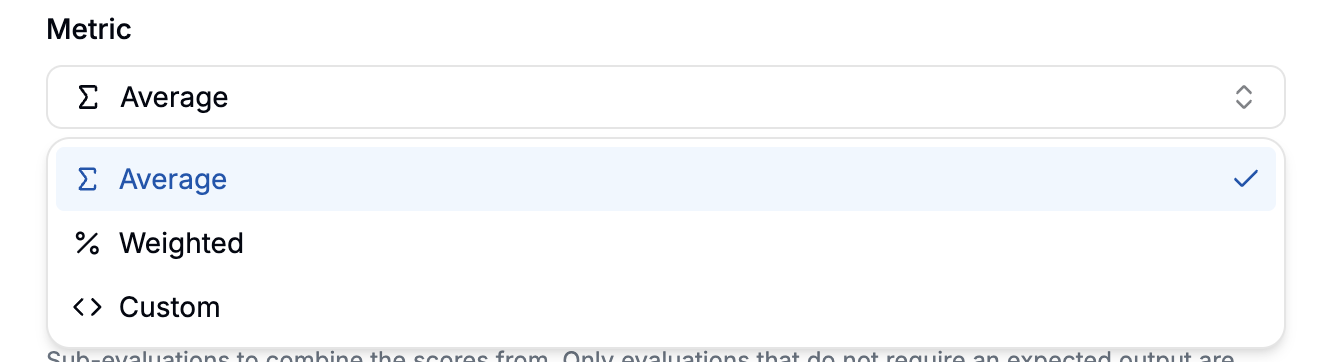Choose Composite Score
metric