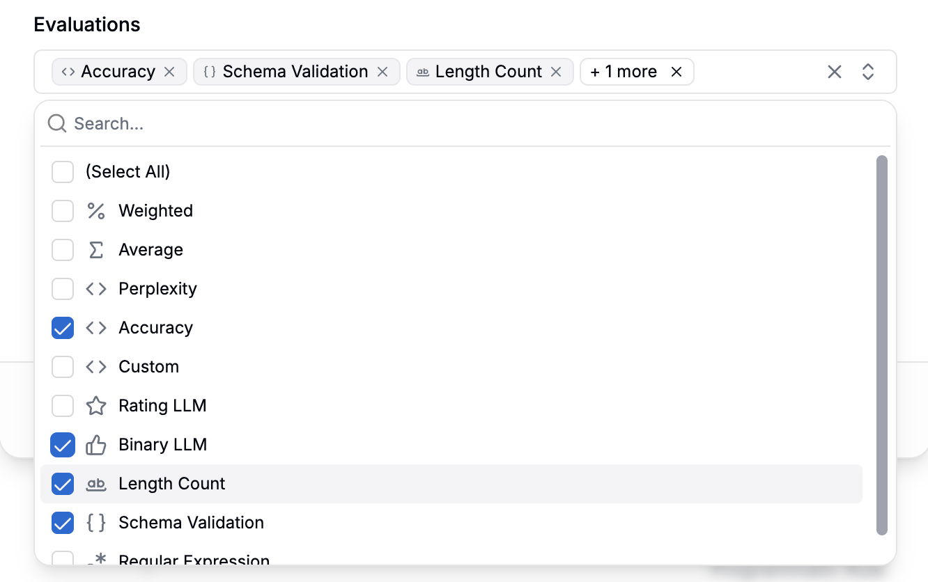 Select
sub-evaluations