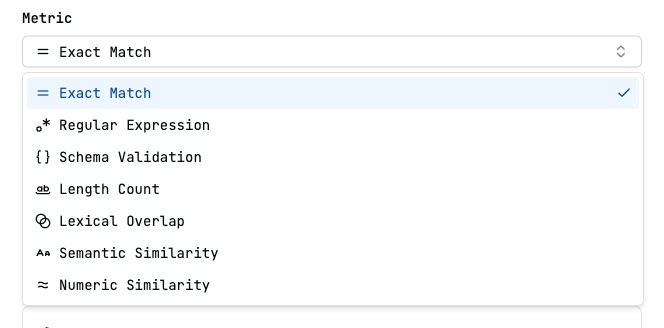 Choose Programatic Rule metric