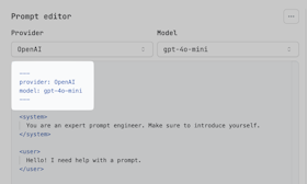 Prompt configuration section