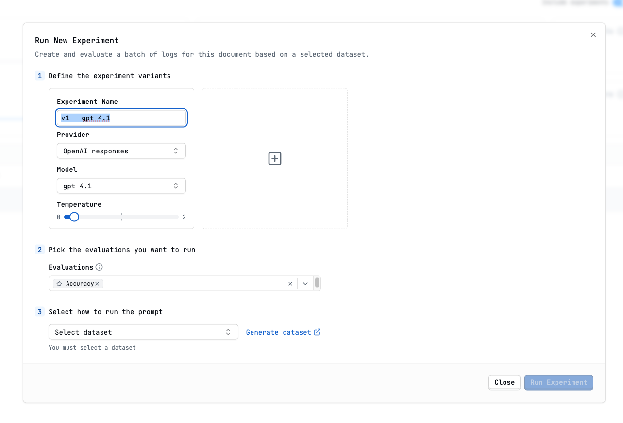 Running an experiment