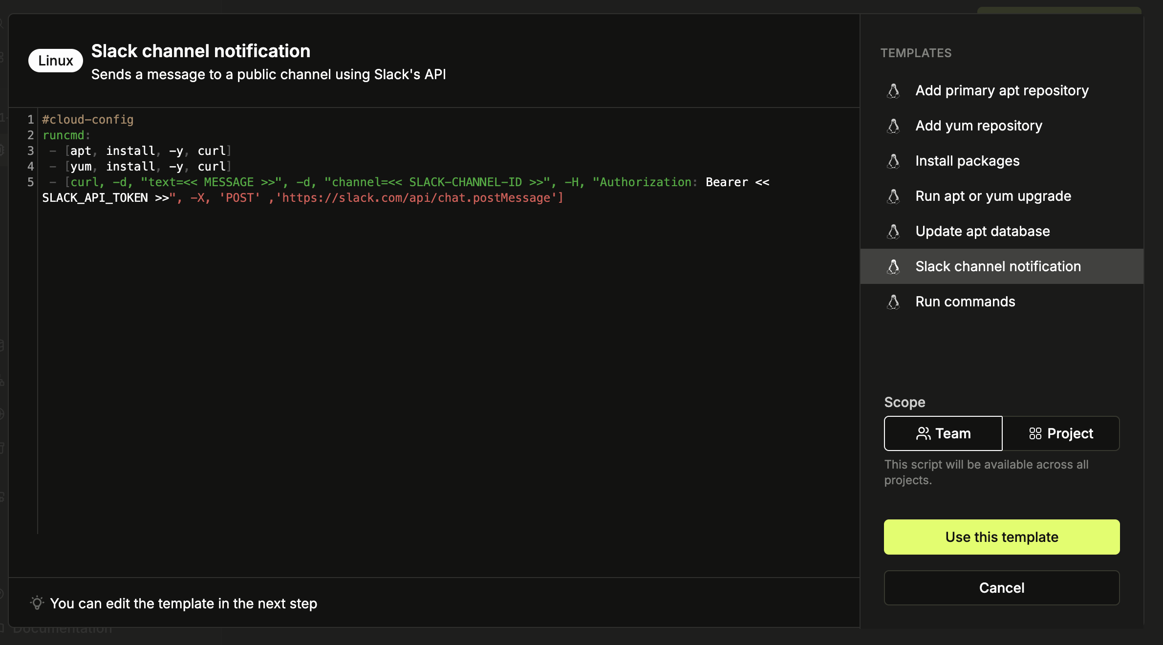 User data management page