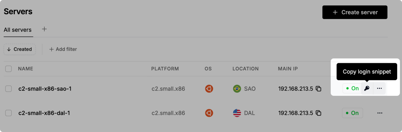 CLASTIX server credentials