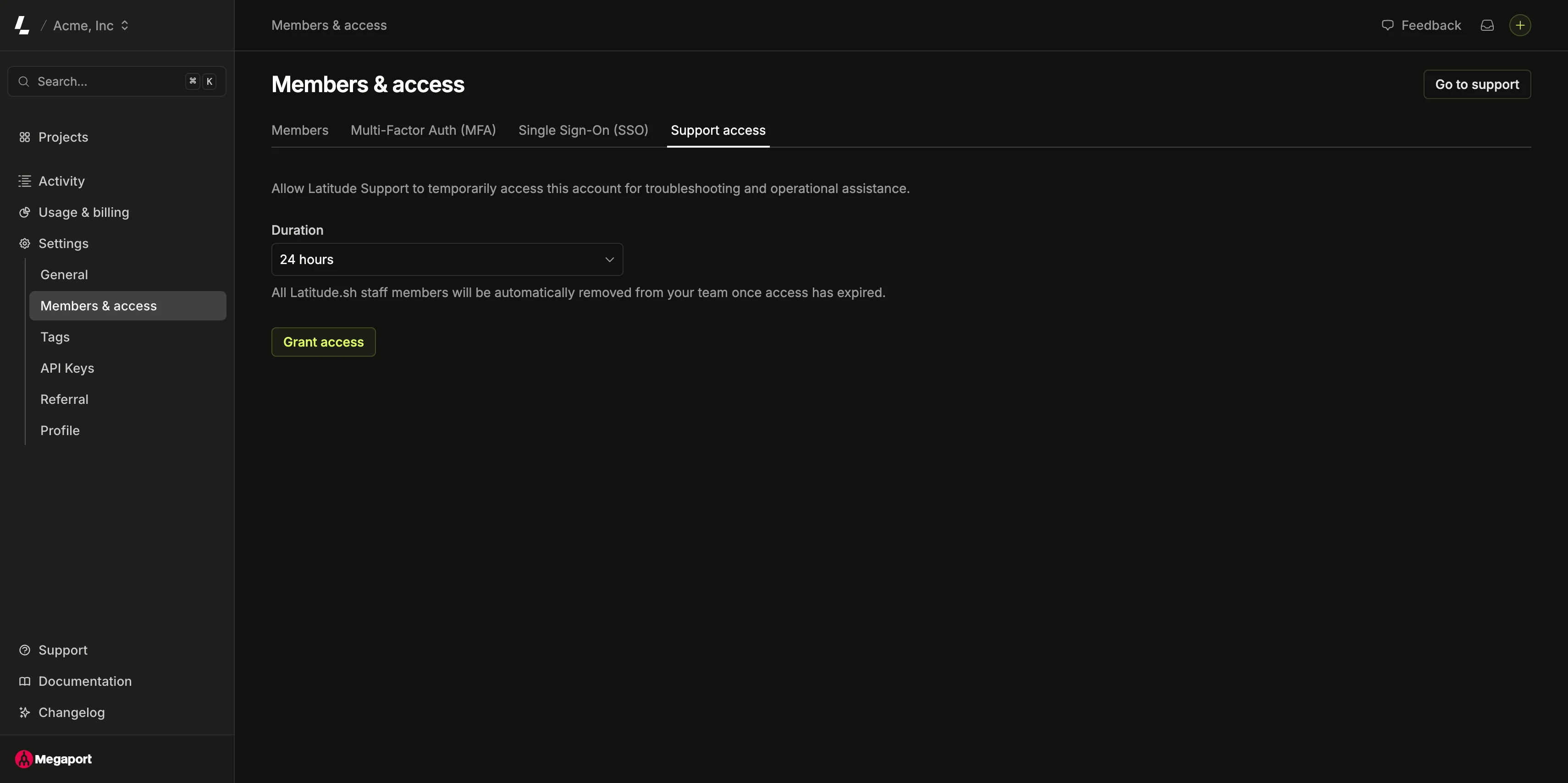 Support access