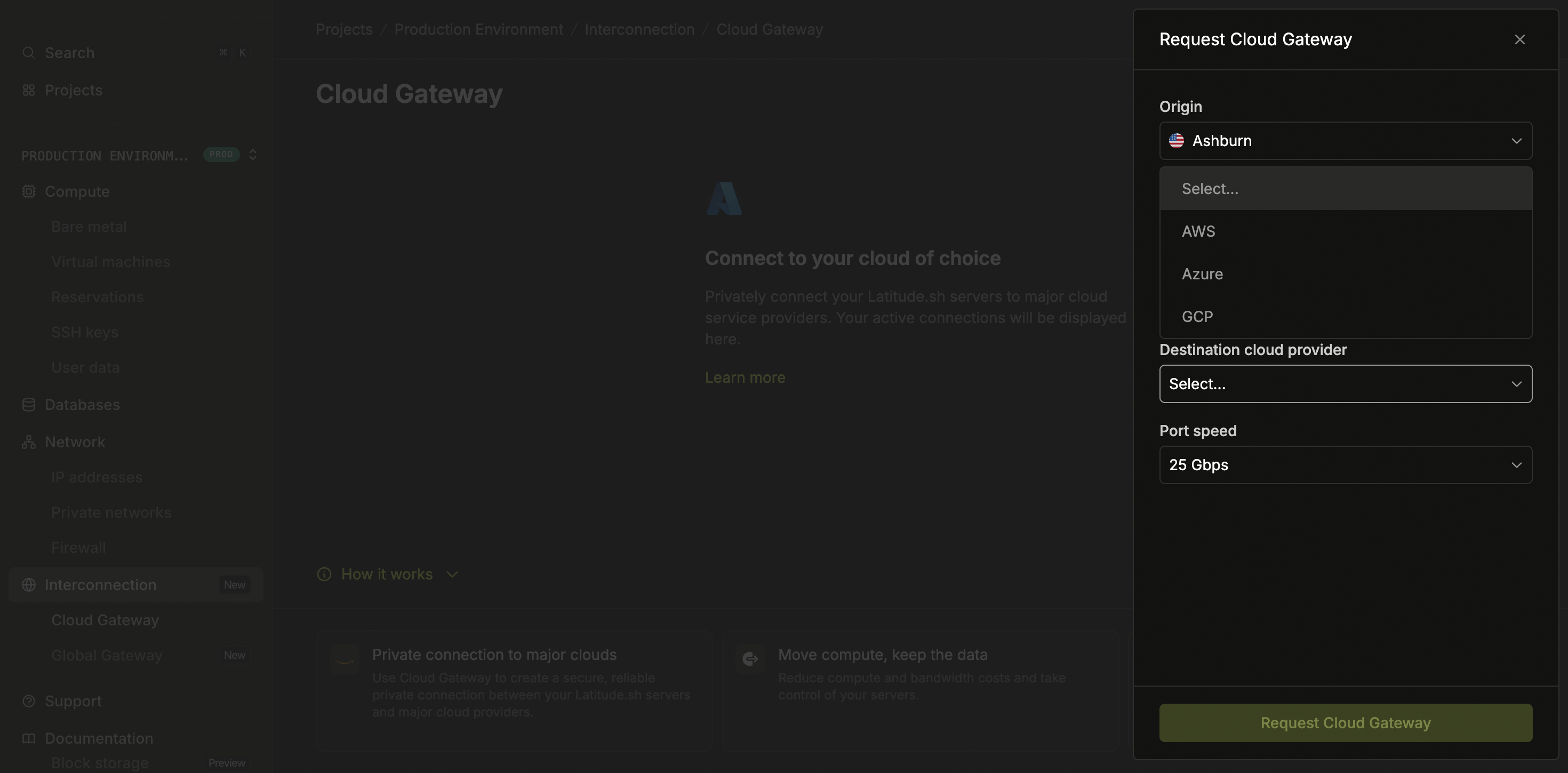 Cloud Gateway interface