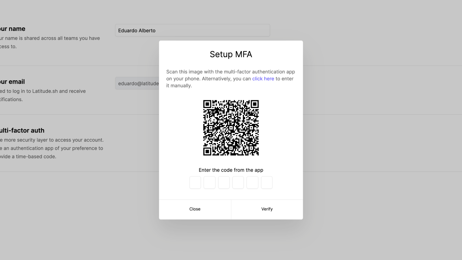 Setting up Multi-factor Authentication on the Latitude.sh dashboard